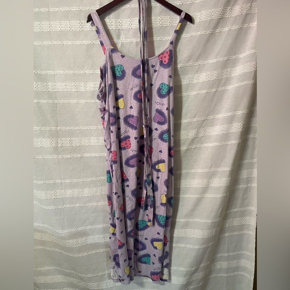Blair Lavender Heart Print Long Bathrobe & Gown - Picture 2 of 2